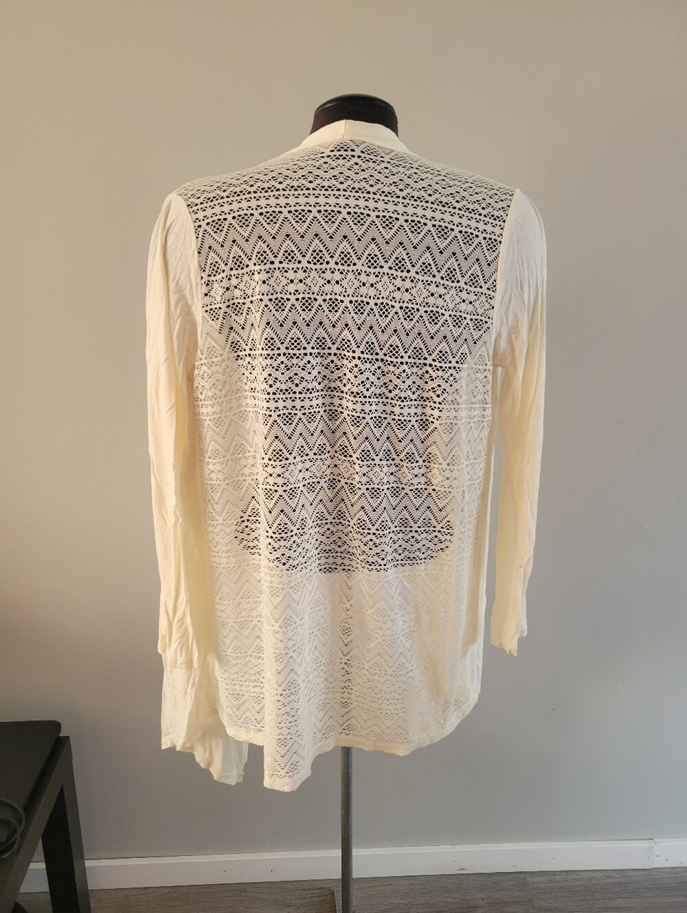 Crochet Back Cardigan Size L